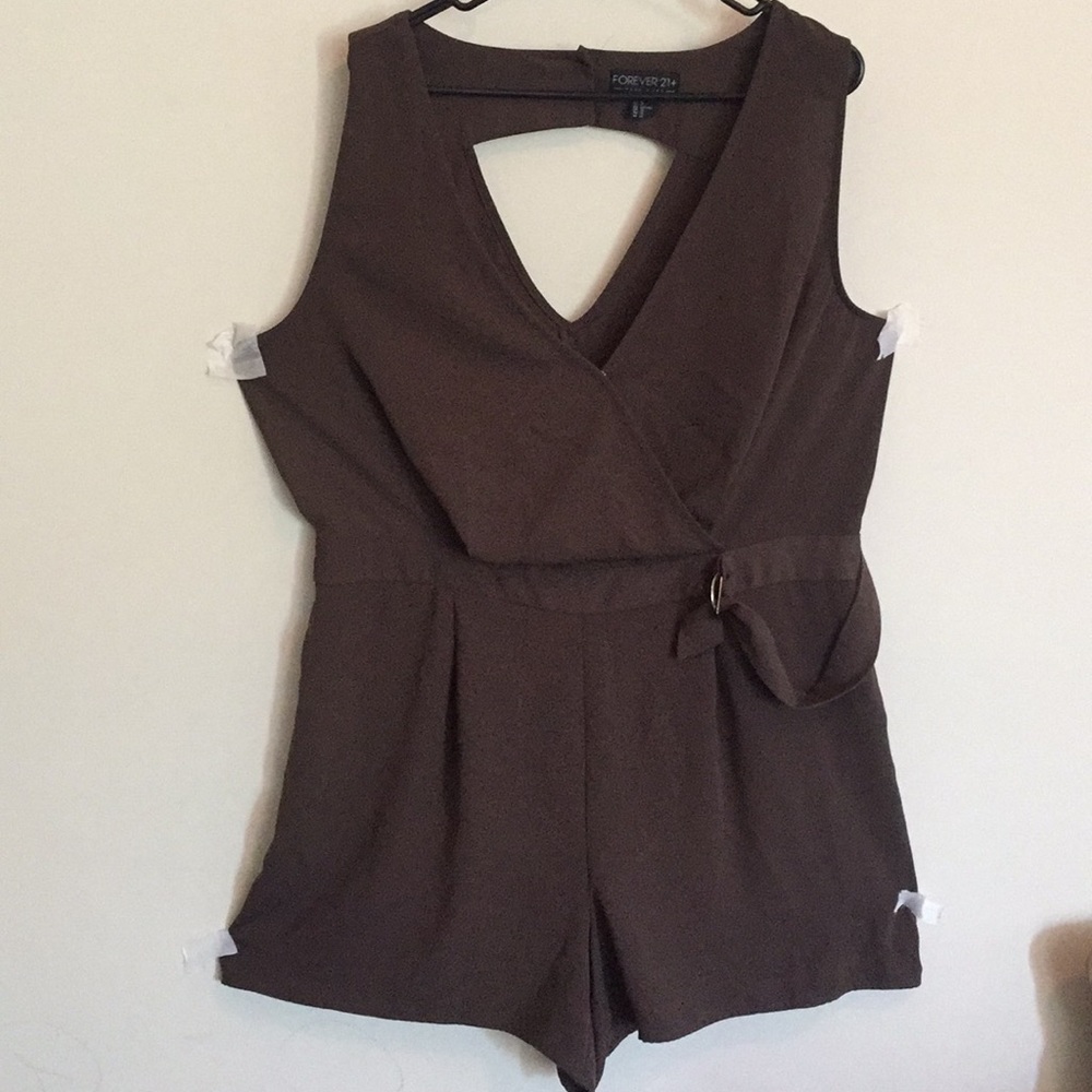 Charcoal brown short romper